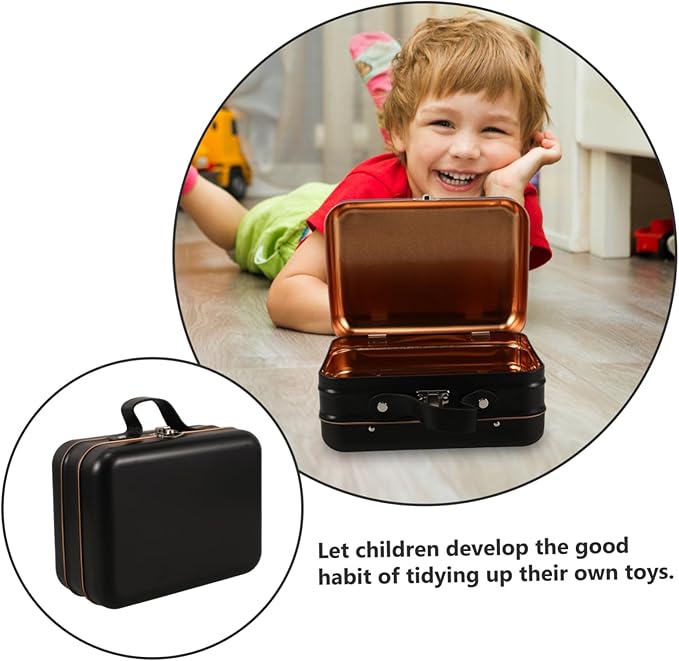 ULTECHNOVO Multipurpose Storage Bin Toy Suitcase for Boys and Girls Makeup Organizer Iron Material Mini Suitcase Box