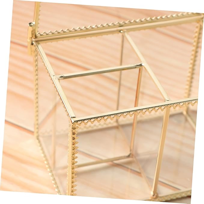 CALLARON Glass Cosmetic Storage Box Makeup Organizer Drawers Desktop Makeup Storage Case