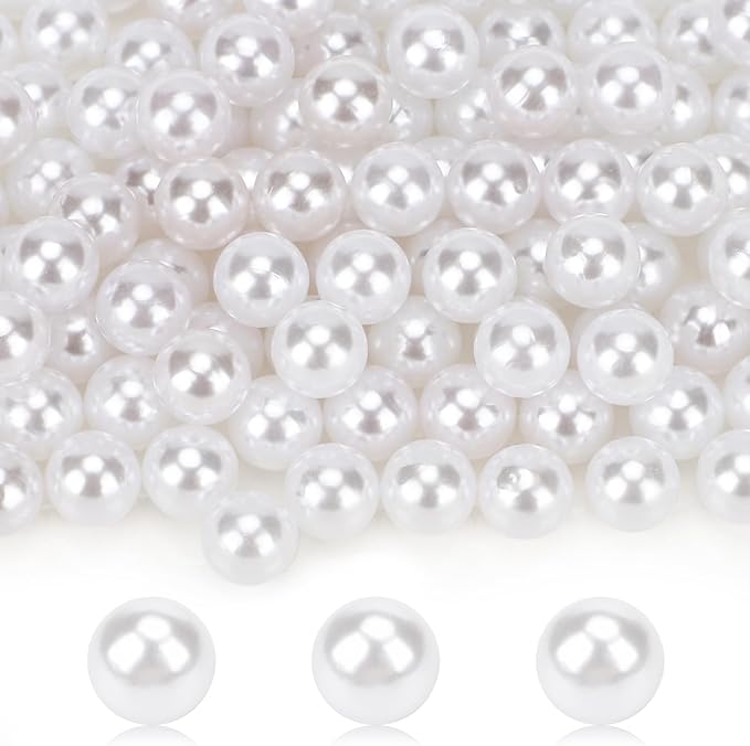 Suream 160PCS Makeup Beads for Brush Holder, 16mm/0.63Inch Round Beads for Cosmetic Pen Organizer, Vase Filler for Wedding Centerpiece, Birthday Party, Table Scatter, Home Decoration(White, No Hole)