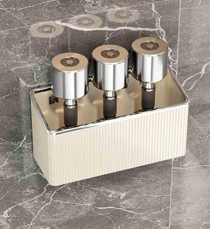 TXLFRO Pulreiush Floating Shelves Wall Bin Organizer Adhesive Wall Mounted Plastic Storage Organizer No Drilling Hanging Storage Containers Makeup Organizer Shelf for Office, Kitchen, Home