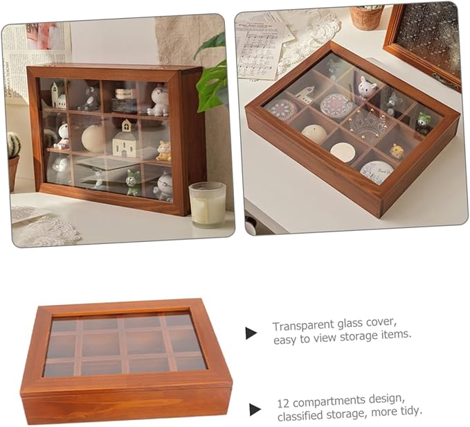 Rustic Charm Wooden Storage Box Compartment Jewelry Holder Decorative Makeup Organizers and Storage