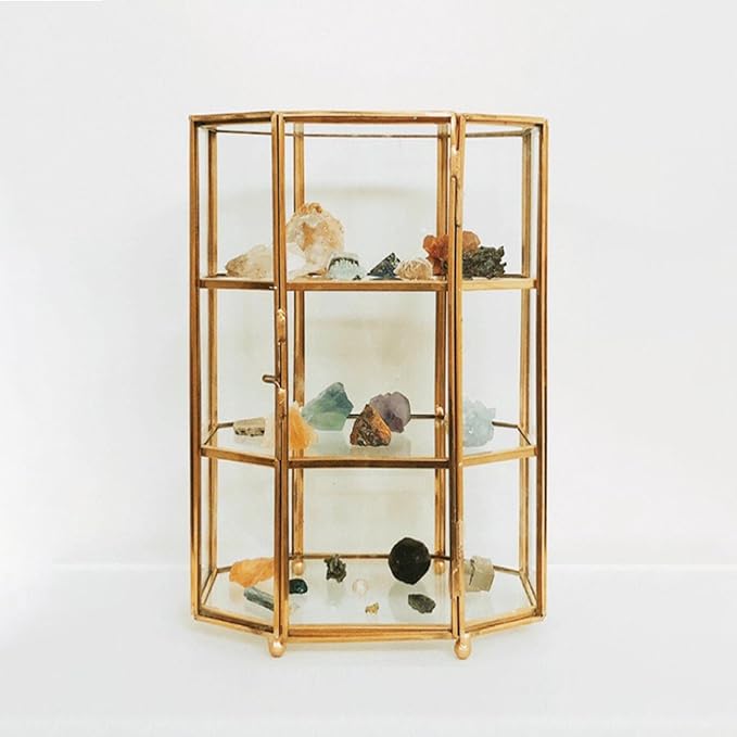 VUFVOID 3-Tier Jewelry Box Glass Makeup Organizer Jewelry Box Multifunction glass display case for Table Decoration Storage