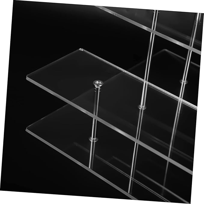 Mobestech Acrylic 3-Tier Perfume Display Rack Makeup Organizer Stand Multi-Level Acrylic Riser for Vanity Crafts and Figurine Showcase