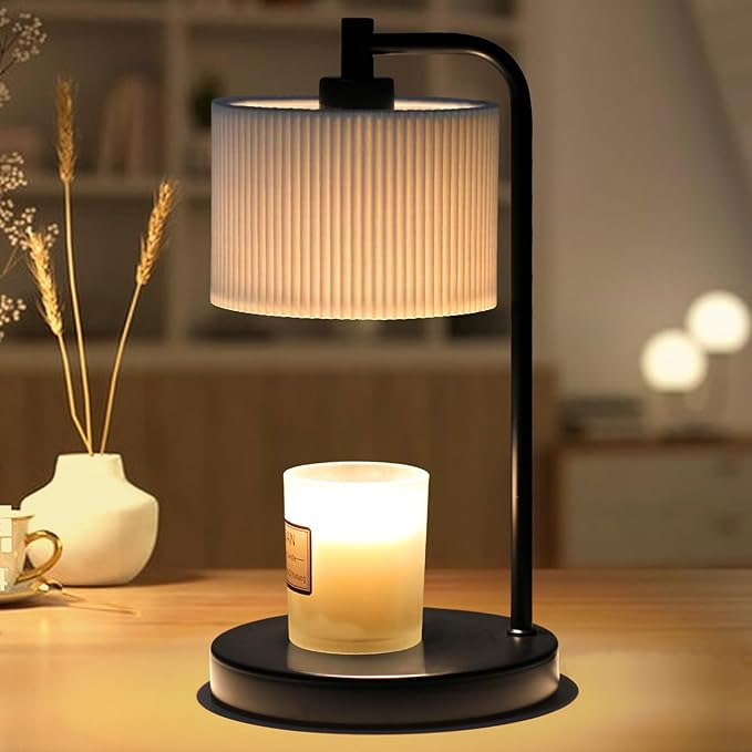 NITOWOLF Candle Warmer Lamp with Timer, Dimmable Wax Warmer Lamp Candle Lamp for Scented Candles with Bulbs, Mothers Day Gifts for Mom, Birthday Gifts for Women(Black)
