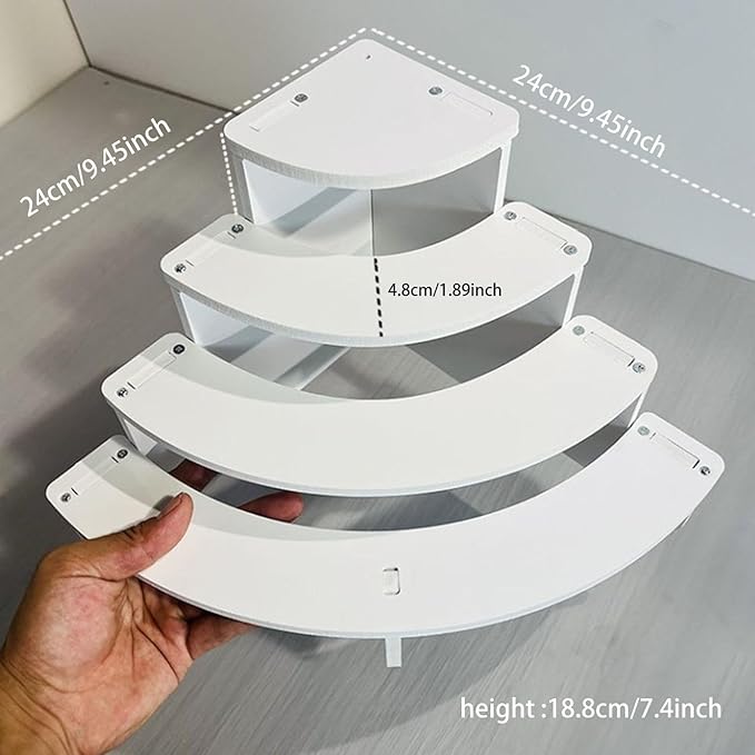 Corner Display Riser, Tiered Display Stand Organizer, 4 Tier Shelf Storage Rack for Makeup, Dessert, Candles, Craft, Vendors