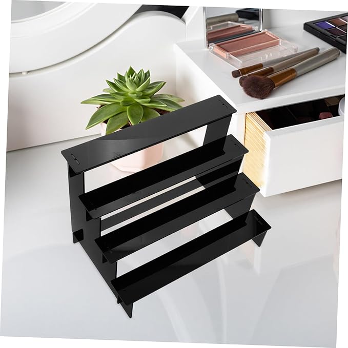 Black Perfume Organizer Shelf for Perfumes Skincare and Makeup Display Multi-Functional Storage for Bathroom and Vanity