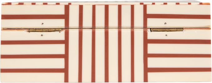 Bloomingville Terracotta & White Striped Resin Storage Box