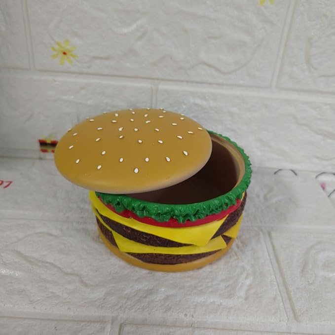 MAGICLULU Resin Hamburger Jewelry Box Small Storage Container Trinket Organizer with Lid for Bracelets and Makeup Accessories Home Vanity Organizer