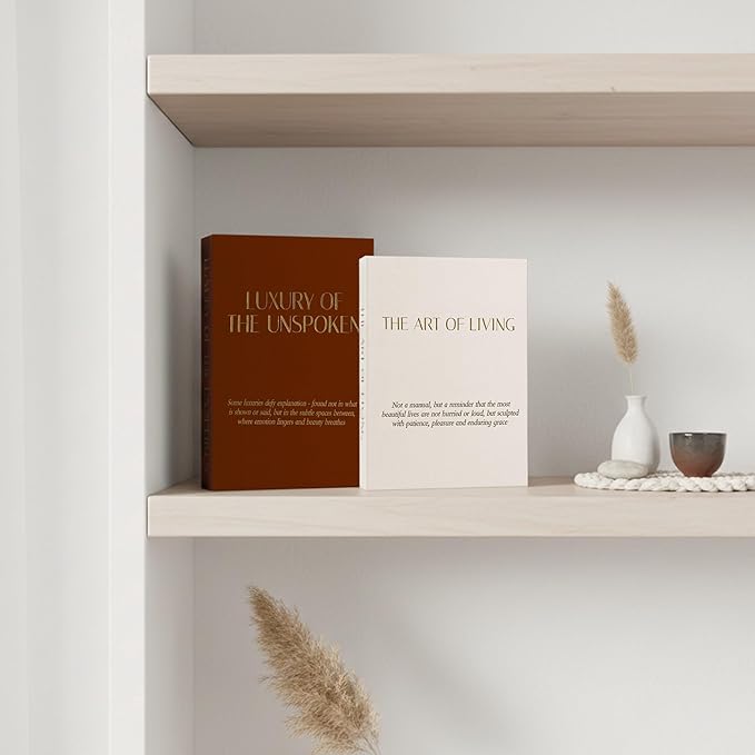 Decorative Books for Home Decor (Set of 2), Linen Fake Books for Decoration, Home Decor for Coffee Table Book, Fake Book Decor Aesthetic Set, Photo Storage and Keepsake Box (Beige + Coffee)