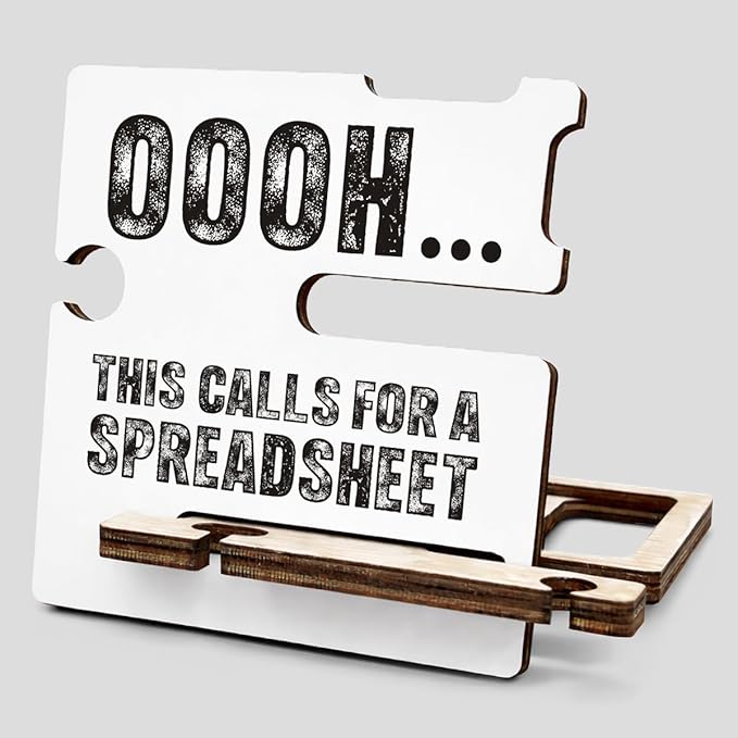 Funny Office Accountant Gifts - Multi-functional Desk Organizer - Humorous Office Quote Wooden Sign for Office Desk Shelf Decor