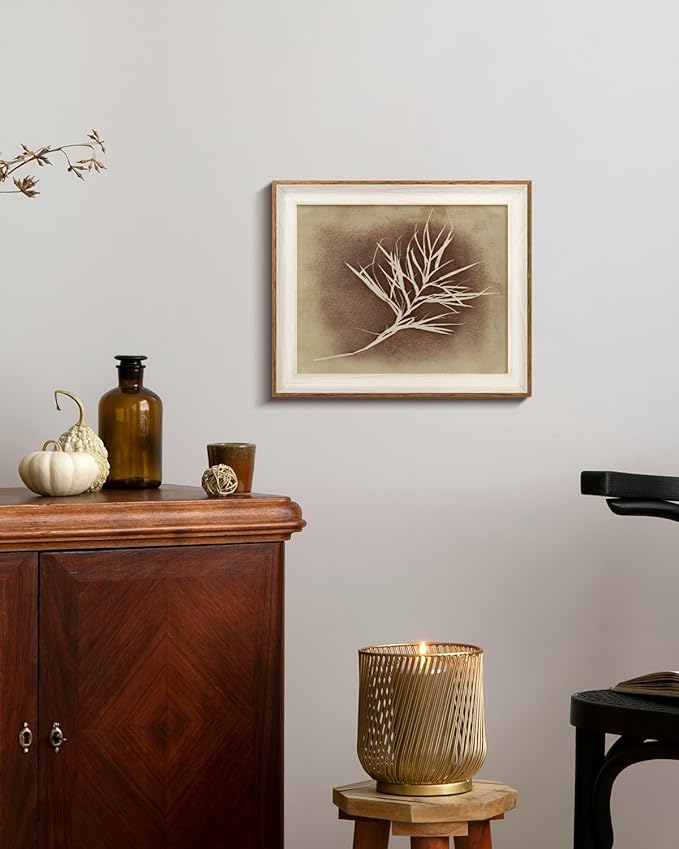 VIYYIEA Framed Wall Art for Living Room, Herbarium Canvas Prints, Vintage Home Decor, Flowers Painting Picture, Bathroom Wall Decor Gifts for Friends or Family -【Herbarium】-(12L x 10W)