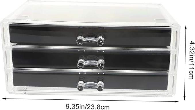 PartyKindom Jewelry Storage Box for Earrings Necklaces Compact Multi-layer Organizer for Makeup Accessories Elegant Display Case for Dressing Table