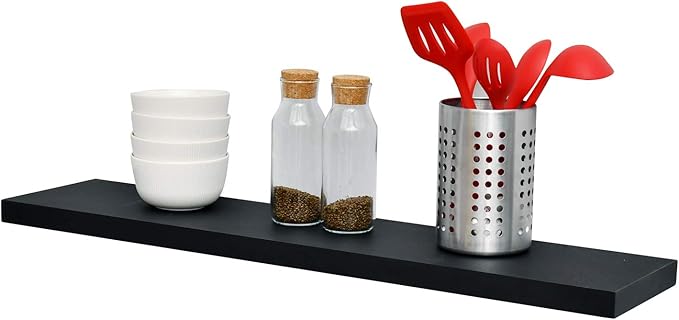 WELLAND Simons Floating Wall Shelf Ledge Shelves, 36-Inch, Black