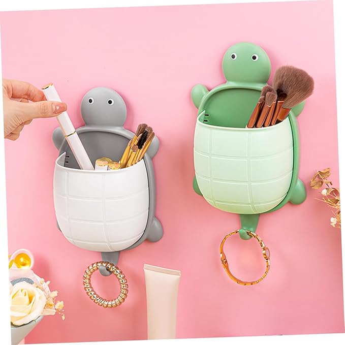 GARVALON Turtle Design Wall Mount Storage Box Pp Material Bathroom Makeup Organizer Floating Shelf for Living Room