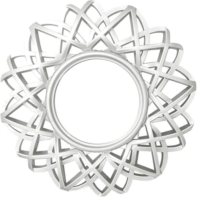 Nordic Wall Hanging Mirror Round Mirror for Living Room Bedroom Decoration, Argent