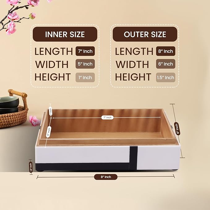 Handicrafts Home Large Decorative Storage Box with Lid – 10x4.5x2.5” Coffee Table Organizer, Keepsake- Decorative Boxes for Home Decor, Stylish Decorative Box for Office Decor- Mondrian- Black White