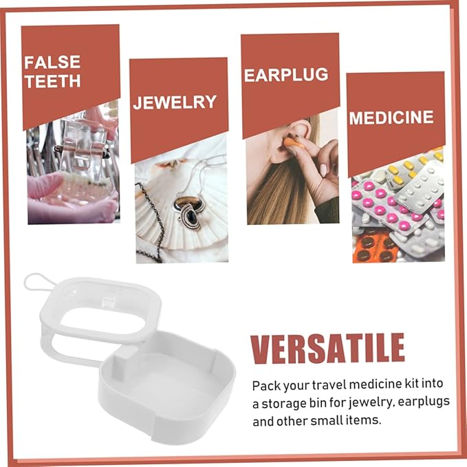 PartyKindom 4pcs Portable Jewelry Box Hair Tie Organizer Storage Box Earring Case and Cosmetic Organizer Multi-function Visible Earring for Travel Home Dressing Table White