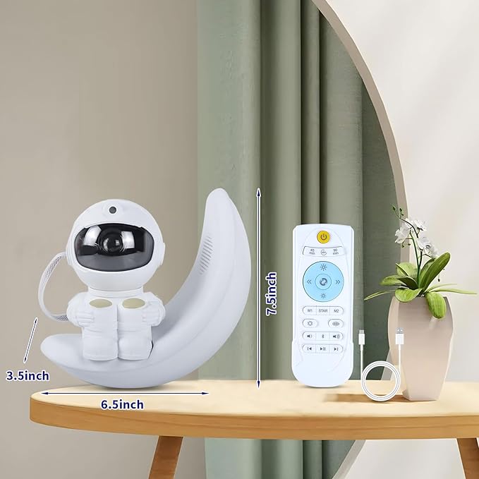 Astronaut Star Projector Galaxy Light, Built-in Speaker 360° Space Man Buddy Projector Sky LED Night Light Space Starlight Spaceman Lamp Gift with White Noise for Kids Adults Bedroom Ceiling Decor
