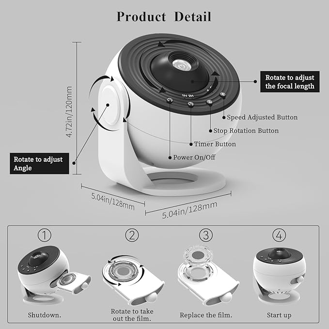 Galaxy Projector Pro for Bedroom, 13 in 1 Planetarium Star Projector with Solar System & Constellation, 360° Rotating LED Nebula Ceiling Projector, Timer Night Light for Kids Adults Room Decor & Gift