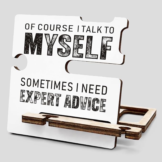 Funny Office Gift - Multi-functional Desk Organizer - Humorous Office Quote Wooden Decor Sign for Women Desk Shelf Table