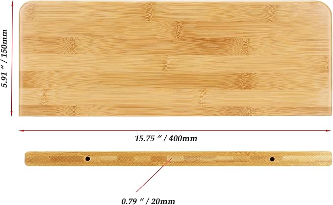 JOIKIT 4 PCS 16 Inch Bamboo Floating Shelves Wall Mounted, Bamboo Wall Shelf, Decorative Floating Shelf for Bedroom, Kitchen, Bathroom, Living Room