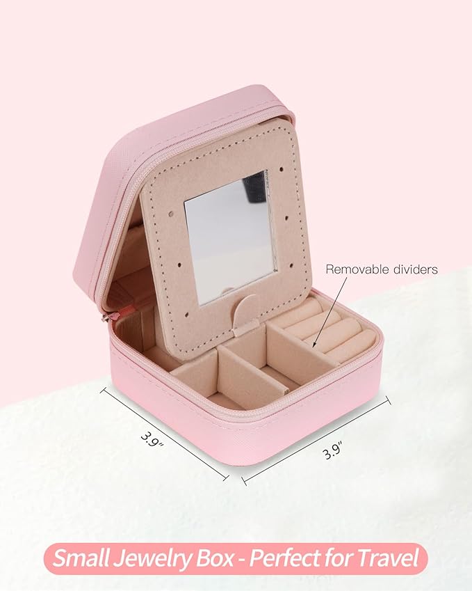 Uygafly Personalized Jewelry Case for Women Girls - Fashion Mini Jewelry Boxes - Trendy Travel Jewelry Organizer with Initials Letter - Teen Gifts | Pink,O
