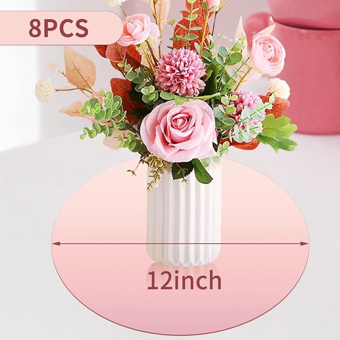 8 Pcs Acrylic Round Mirror for Tables Centerpieces, 12 inch Circle Mirror Tiles Tray for Wedding Wall Home Living Room Bedroom Decor, Small for Crafts (12in/30cm)