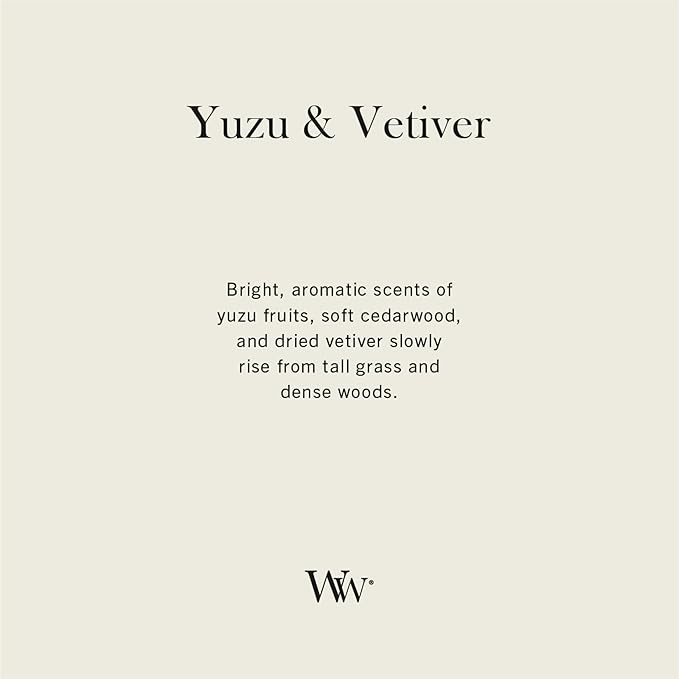 WoodWick | Large Candle | Yuzu & Vetiver | Great Gift for Women
