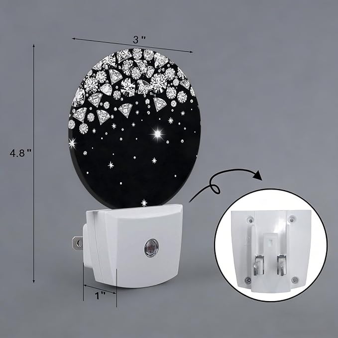 Shiny Diamond Night Light Plug-in Sleep Lamp Led Dusk to Dawn Night Light for Bedroom
