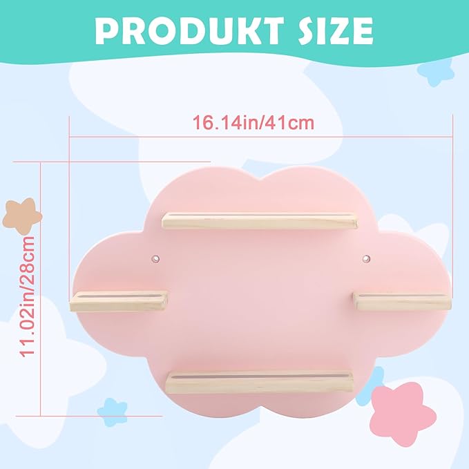 Taladad for TonieBox 2/1 and Tonie Shelf Cloud,Tonies Storage for 12-20 Tonie Figures Characters Magnetic Wall Shelf for Tonies Toniebox, Charging Station (Pink-Without Box Holder)