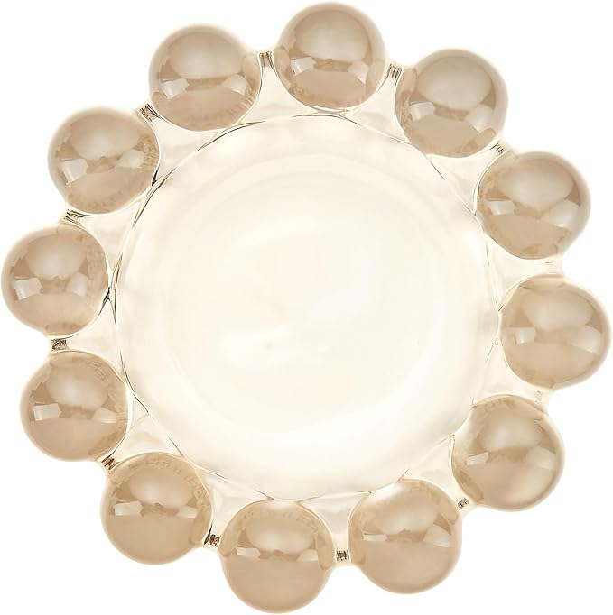 Chic Smoky Glass Candle Dish, 1 Pack Modern Bubble Candle Holder for Small Candles and Diffusers, Decorative Home Decor Accessorys