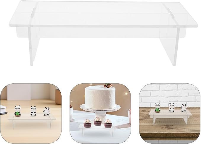 Acrylic Display Risers Shelf 2pcs 20cm Organizer Stand for Action Figures Makeup Perfume Collectibles Showcase Desktop Storage