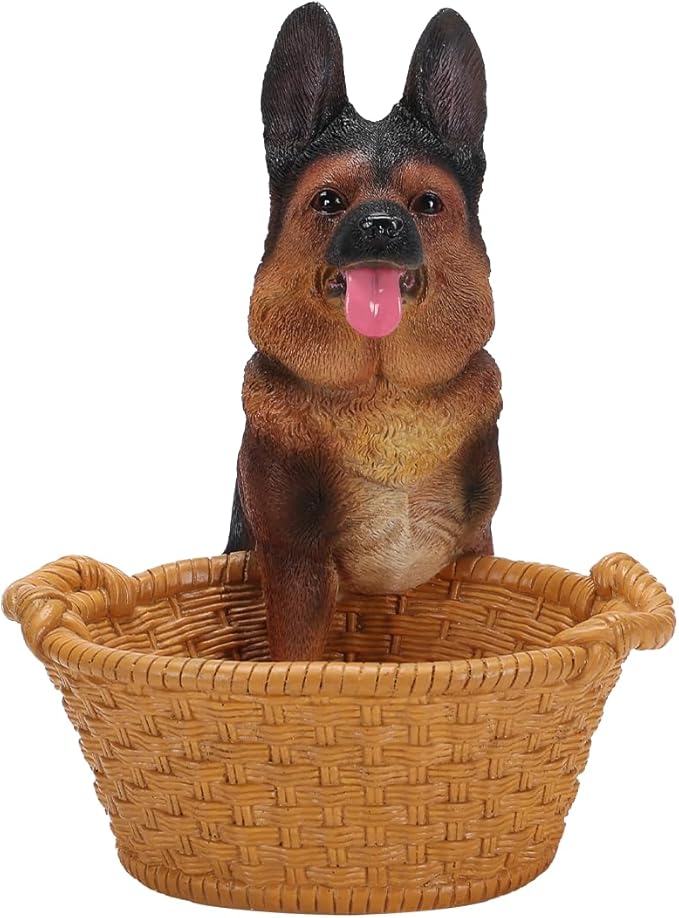 Dog Resin Storage Basket, Desktop Organizer for Remote & Keys, Cute Home Decor Tray, Ideal present for Pet Lovers.(German Shepherd)
