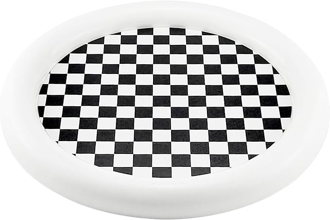 Ciandid Checkered Decorative Tray, Checkerboard Jewelry Tray Dresser Tray for Makeup Perfume Organizer, Aromatherapy Reed Diffuser Tray Vanity Tray for Bathroom(White)
