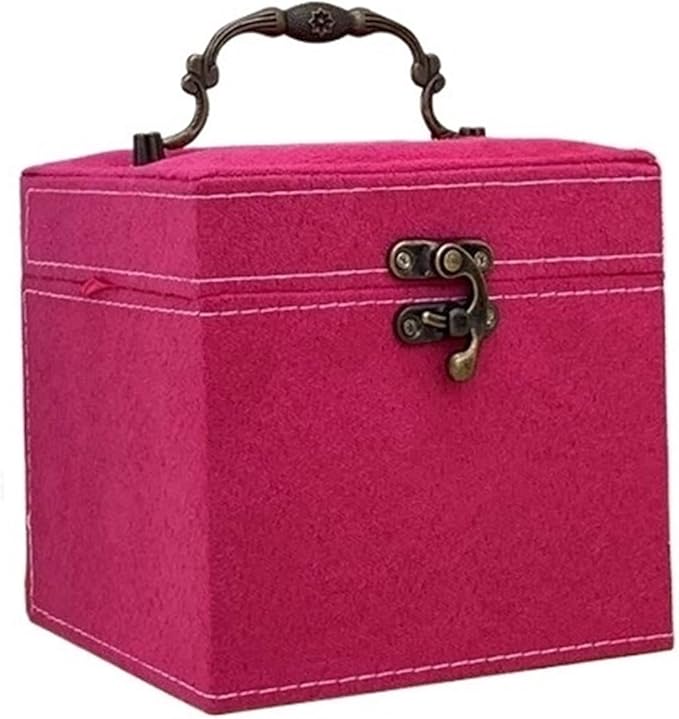 Makeup Organizer Jewelry Storage Box Jewelry Box Simple Storage Box Multi Functional Jewelry Box Three Layer Jewelry Box Storage Box (Color : A, Size : 4.7 * 4.7 * 4.7in)
