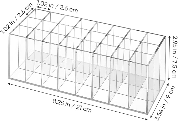 DOITOOL Acrylic Makeup Organizer -Grid Lipstick Holder Space-Saving Counter Display Rack