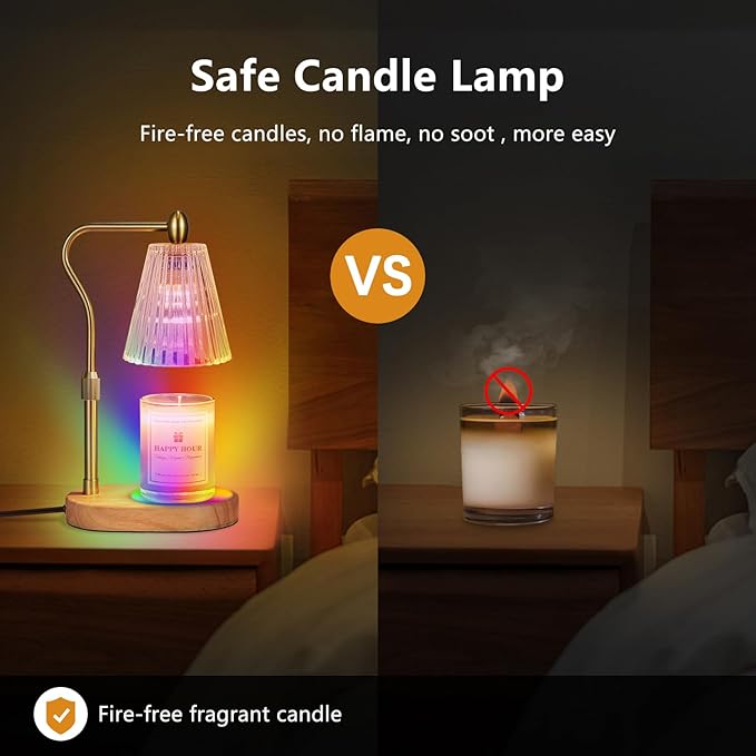 Imenlox Candle Warmer Lamp, with Timer and Dimmer, Adjustable Height, for Mom, Birthday for Women Mom, House Warming Gifts Room Decor, Wax Warmer (7 Color)