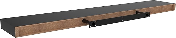 Ballucci Floating Shelf, 36" Wood Wall Shelf with Invisible Brackets for Bathroom, Living Room, Bedroom, Kitchen, Nursery, 6" Deep, Black