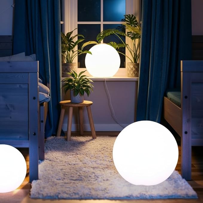 16 Inch Ultra-Fun LED Ball Light, Rechargeable Globe Floor Lamp w/Remote, 16 RGB Color Changing LED Glowing Orb Light, Waterproof Outdoor Ambiance Lighting, Pool Party Garden Patio Decor