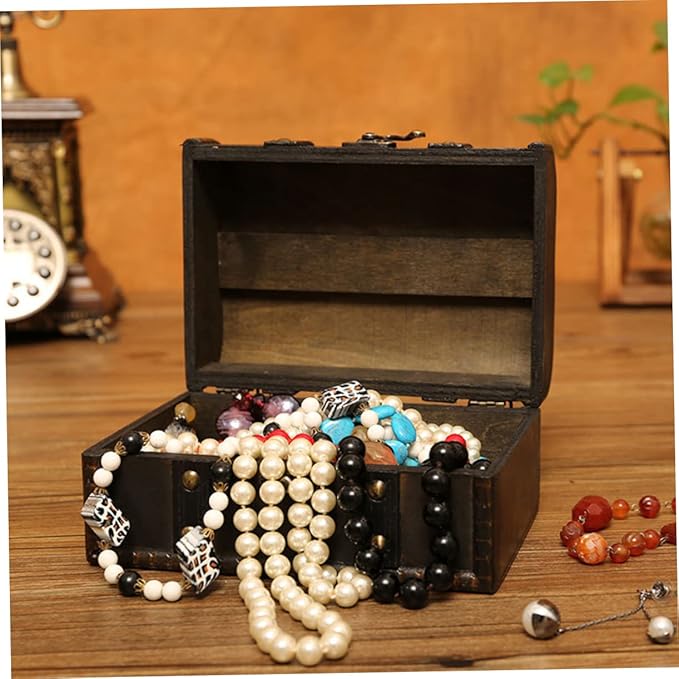 IMIKEYA Wooden Storage Boxes 1pc Box Wooden Treasure Chest Jewelery Organizer Wood Jewelry Boxes Makeup Storage Organizer Jewelry Wood Container