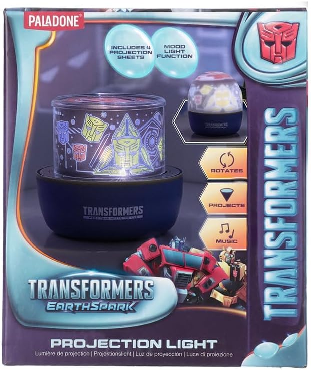Transformers Projection Light Officially Licensed Room Decor for Boys and Girls Autobots Night Light Includes Two Scenes and Sound, Action Figure Gift | Paladone