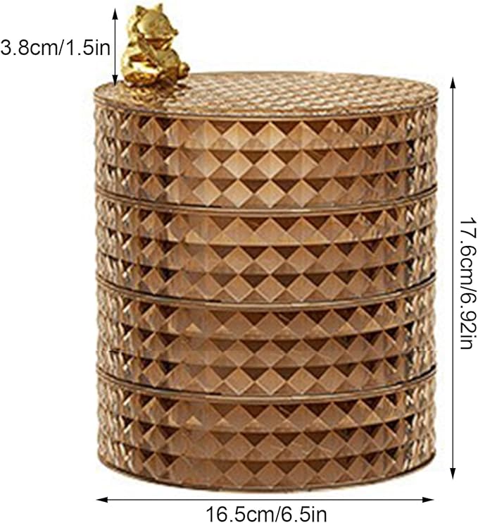 Jewelry Box Rotatable Jewelry Storage Case Jewelry Holder Jewelry Display Organizer Rotatable Jewelry Case Display Organizer for Bathroom Desk (B)