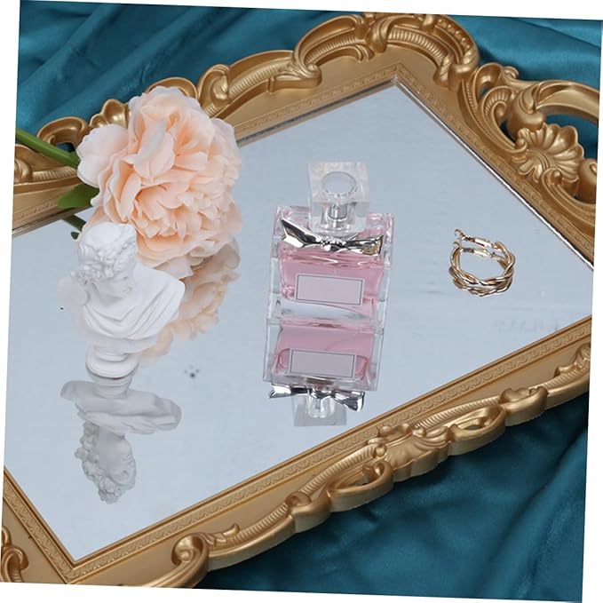 BESPORTBLE Decorative Vanity Tray for Dresser with Mirror Surface Perfume Organizer and Makeup Tray Acrylic Perfume for Bedroom and Vanity Table Use