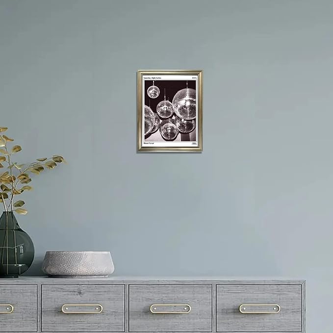 Disco Ball Decor, Vintage Framed Print Posters for Room Aesthetic, Trendy Retro 70s Decor Funky Wall Art, Preppy Bar Cart Canvas Artwork