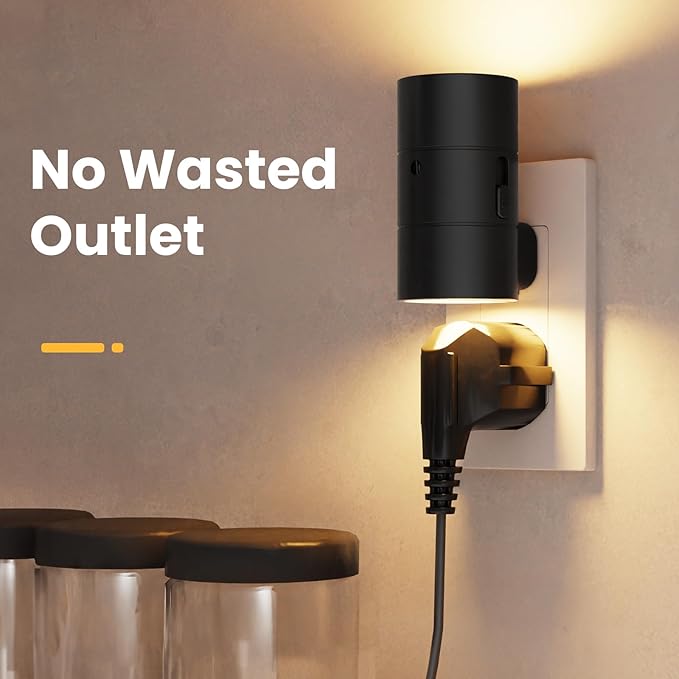 VOLISUN Night Lights Plug into Wall, Dimmable LED Nightlight with Dusk to Dawn Light Sensor, 0-100LM Adjustable Brightness, 3 Color Temperatures, Compact Size Black 6 Pack for Hallway,Bedroom,Bathroom