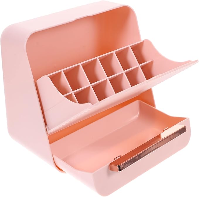 minkissy Cosmetics Storage Box Large Capacity Lipstick Organizer for Makeup and Jewelry Elegant Design for Vanity and Desktop for Women and Girls