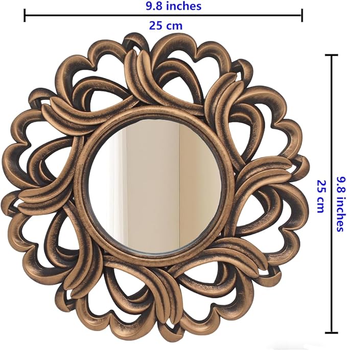 Retro Gold Mirrors for Wall Pack of 3. Geometric Lines Round Mirrors. More Contemporary Sense. Decorative Mirrors.Wall Mirrors for Decor Home Decor.Plastic Frames.Glass Mirrors.Make Old Gold Color.
