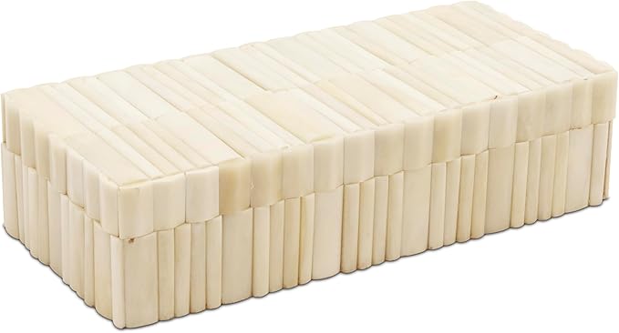 Handicrafts Home Decorative Storage Box 10x4.5 – Remote Control Holder, Jewelry Organizer, Modern Decorative Box with Lid, Boho Chic Home Décor Accent, Vintage Memory Box for Living Room Shelf Décor