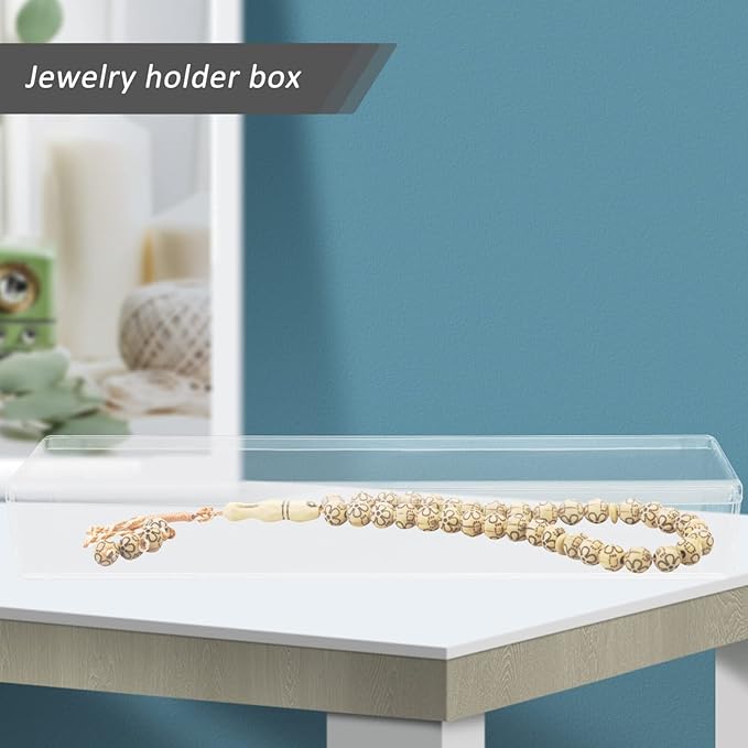 Alipis Acrylic Storage Box Clear Acrylic Display Case Jewelry Keepsake Box Necklace Container Makeup Organizer Bins for Home Office Store