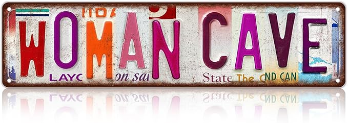 Vintage Woman Cave Wall Decor Street Signs Pink Room Metal Tin Signs Gife for Women Girl 16 x 4 Inches